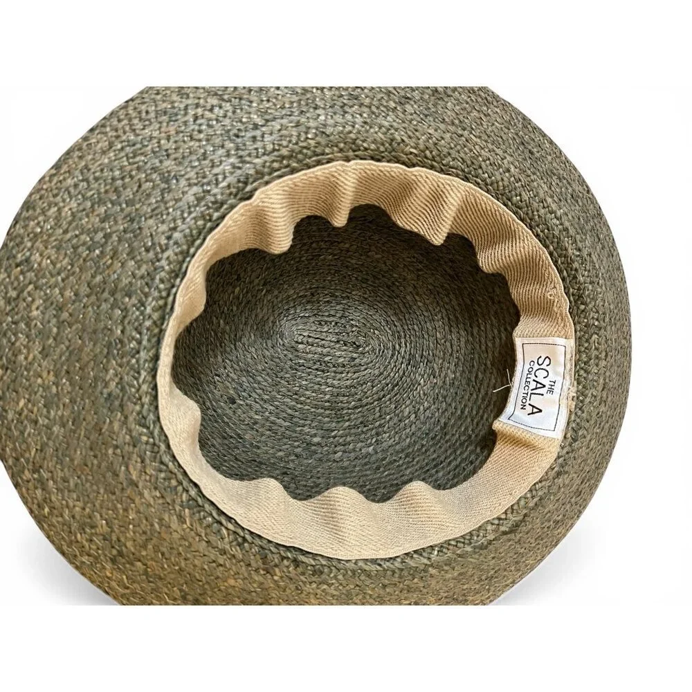 The Scala Collection Womens Braided Straw Wide Brim Hat Natural Beige